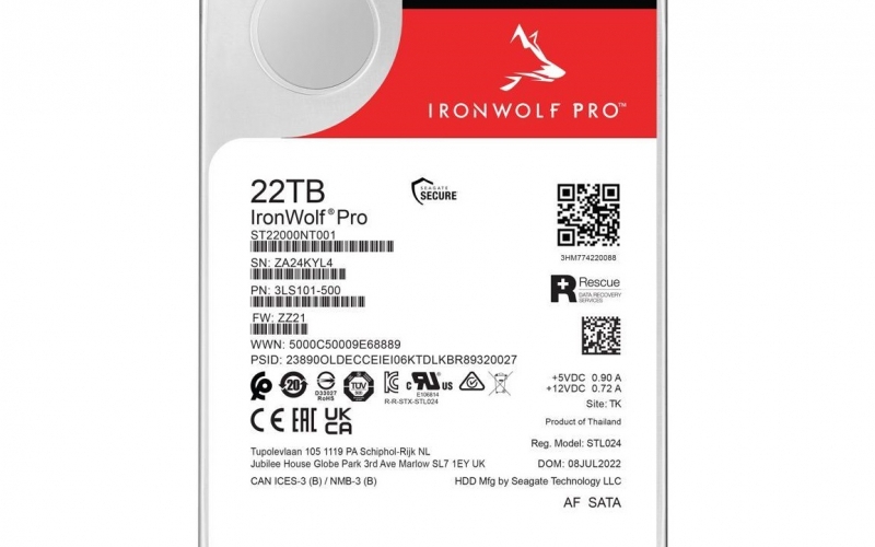 Всего $18 за 1 Тбайт: Seagate выпустила жёсткий диск IronWolf Pro объёмом 22 Тбайт